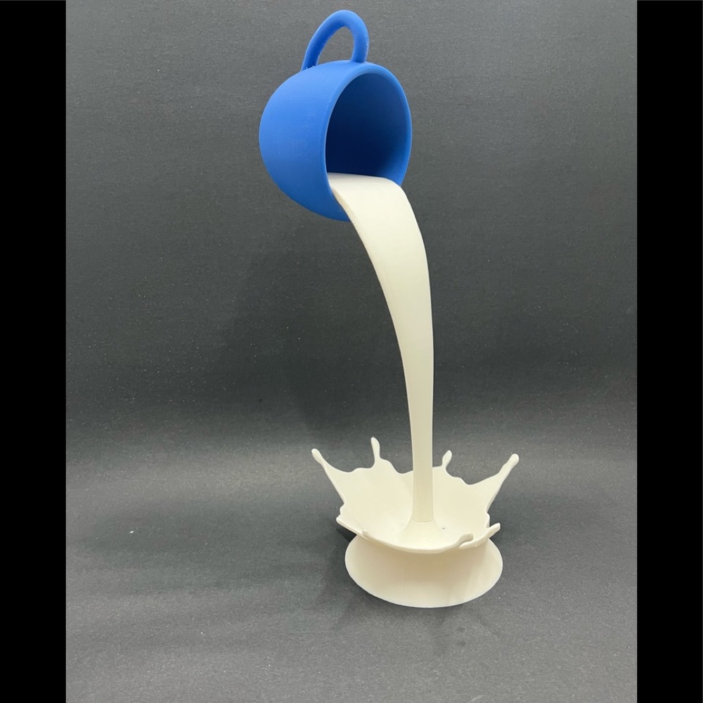 3D printed white and blue floating cup